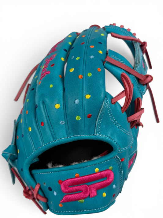 Polka Dot Japanese Kip Leather I - Web Handcrafted Glove - 13"