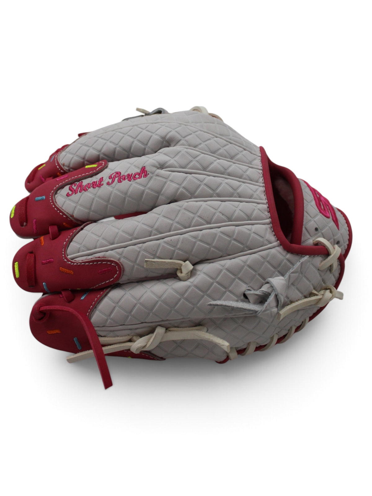White/Pink Ice Cream American Kip Leather I-Web Handcrafted Glove - 12.25”