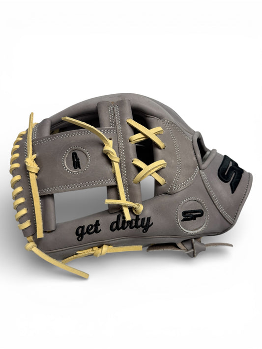 Grey Kip Leather I-Web Handcrafted Glove - 13”