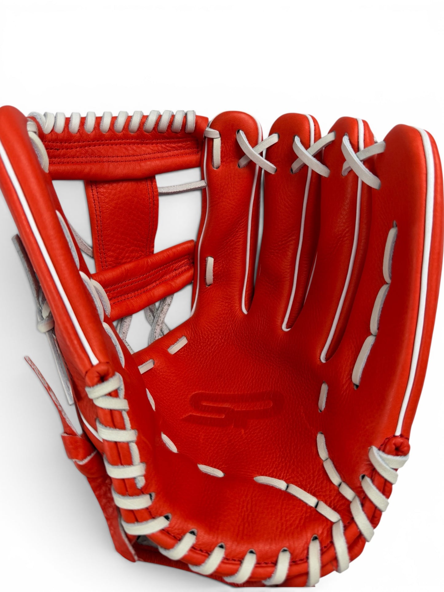 Red/White Cowhide Leather I-Web Handcrafted Glove - 13"