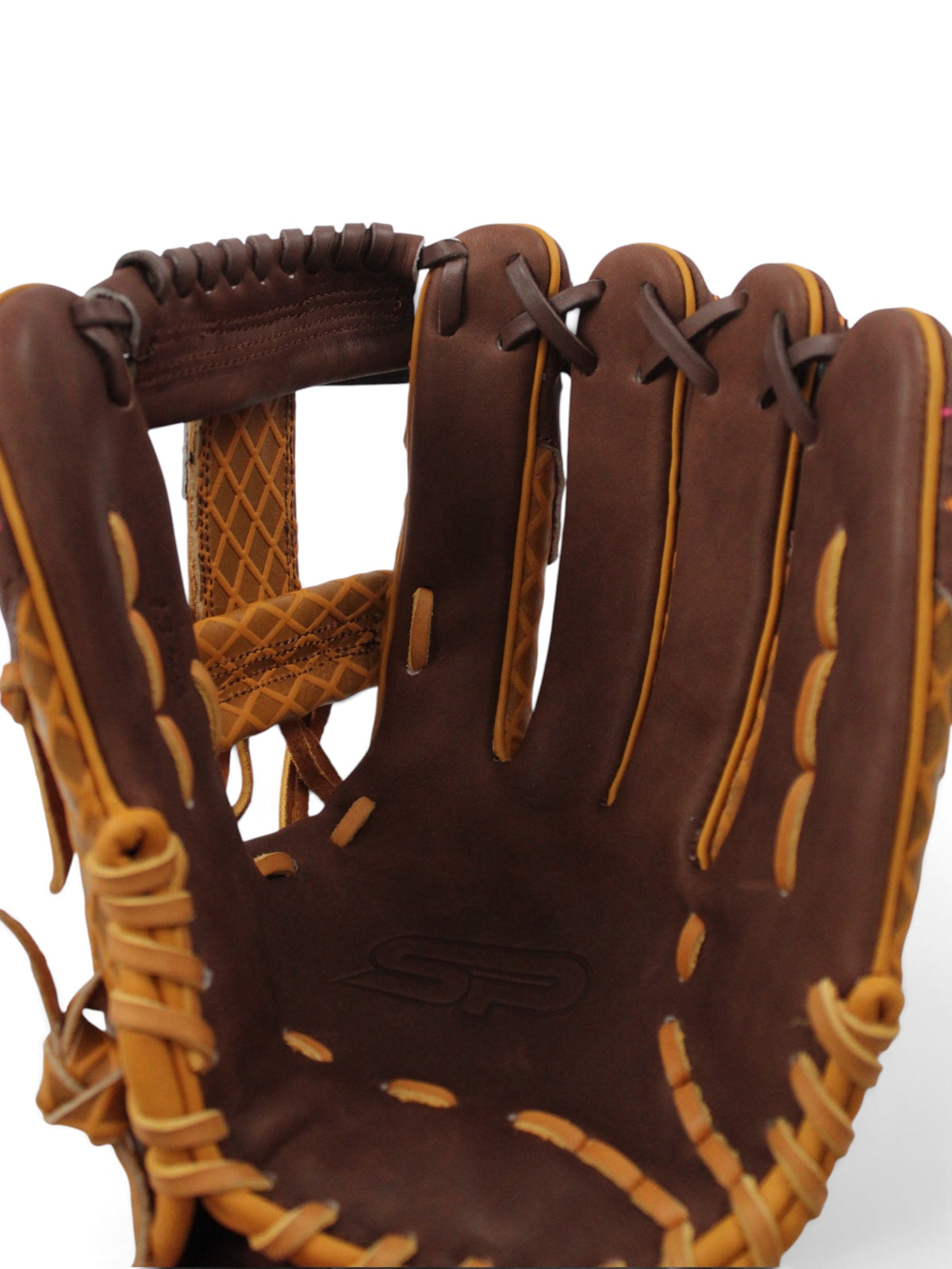 Tan/Brown Ice Cream American Kip Leather I-Web Handcrafted Glove - 13"