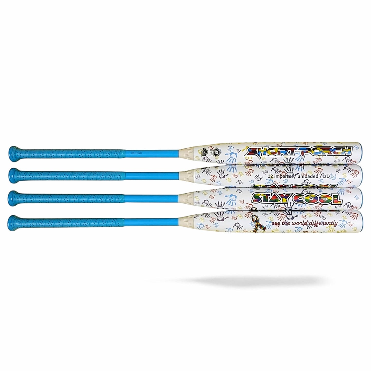DDT Autism 12" Balanced - Stay Cool See the World Differently - Short Porch Senior Slow Pitch Softball Bat - 2-piece