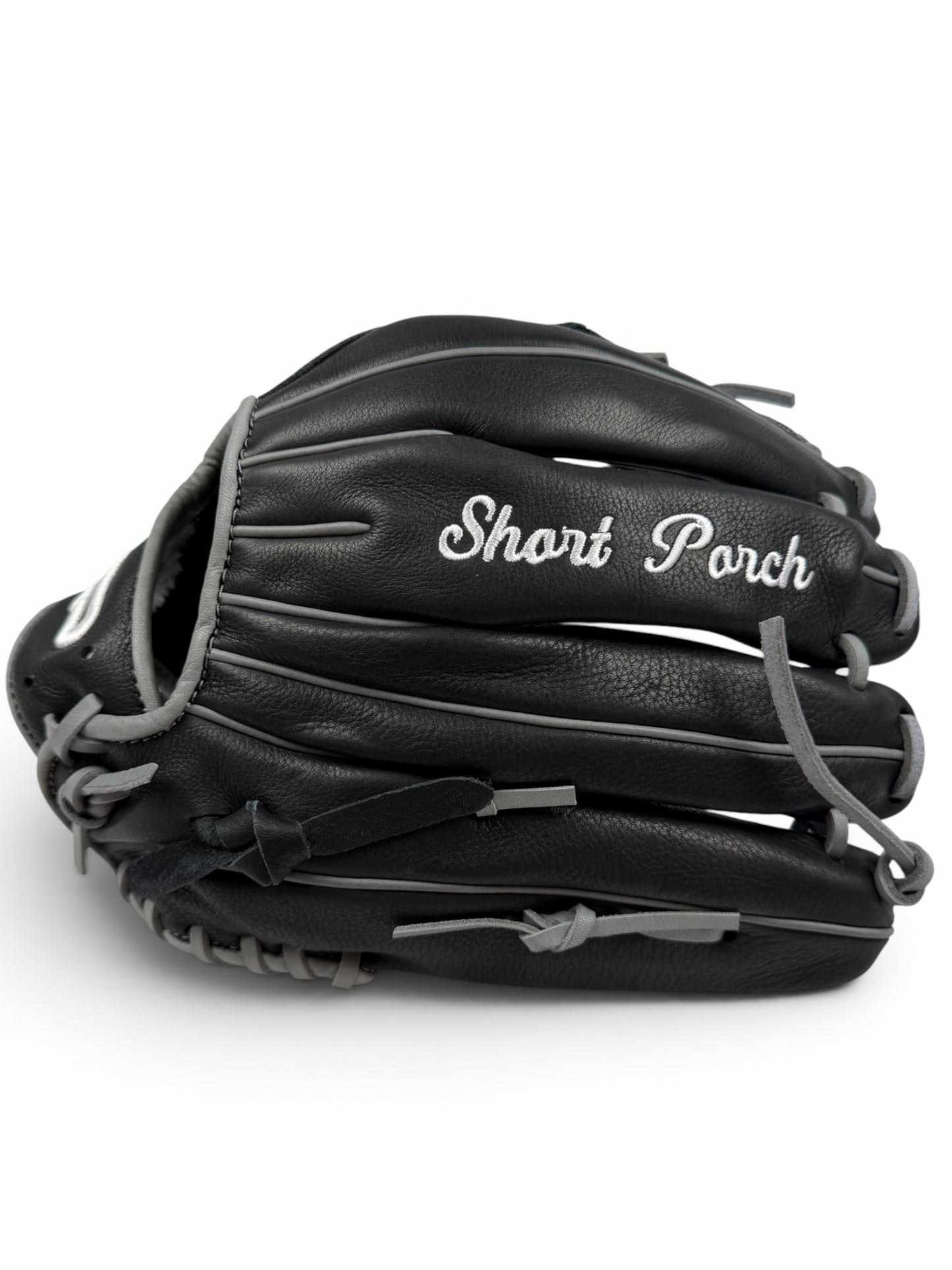 Black/Gray Cowhide Leather I-Web Handcrafted Glove - 13"