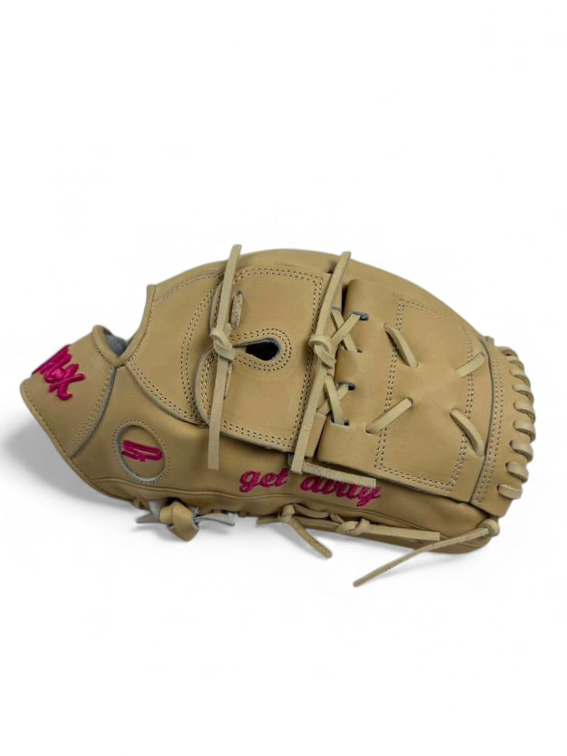 Blonde/Pink Japanese Kip Leather 2 - Piece Web Handcrafted Glove - 13.5”