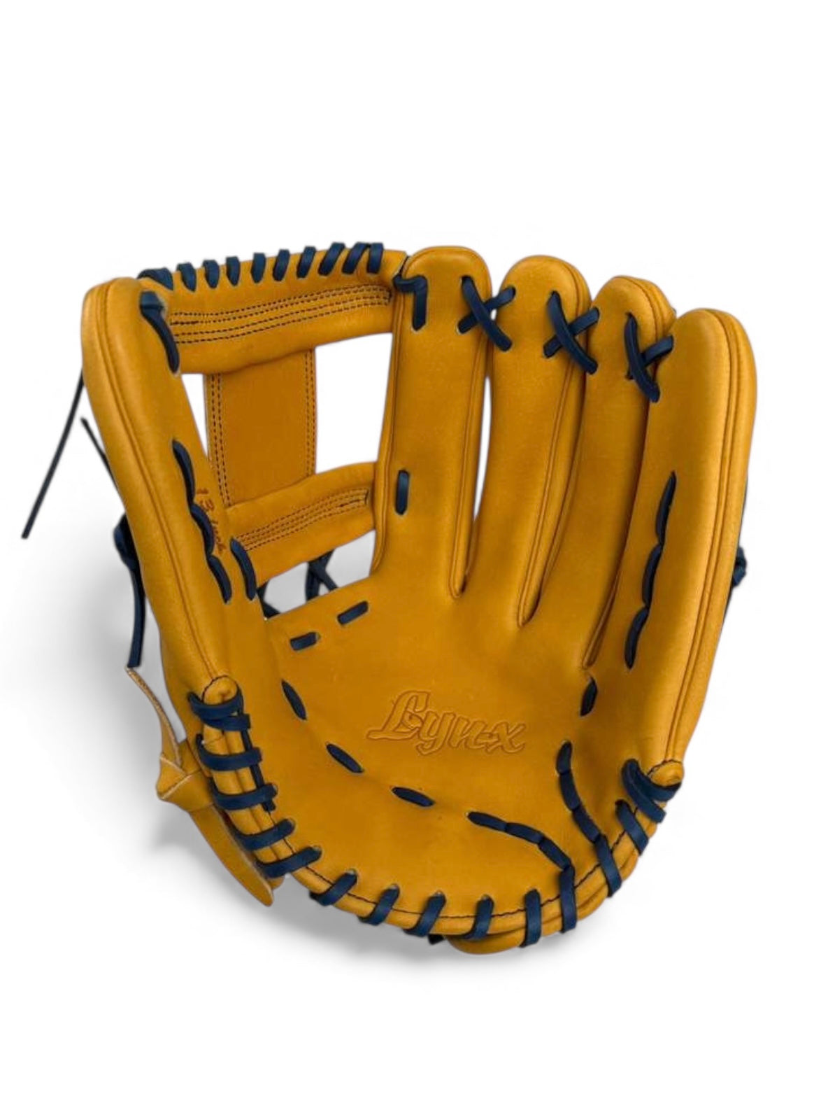 Tan/Navy Japanese Kip Leather I - Web Handcrafted Glove - 13"