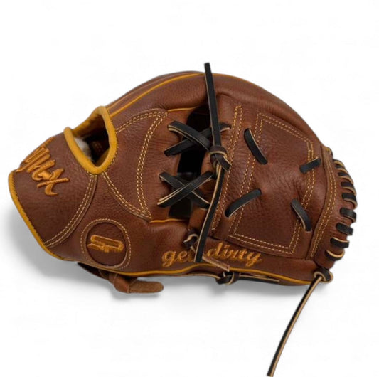 Oil Brown Japanese Kip Leather 1 - Piece Web Handcrafted Glove - 12.5”