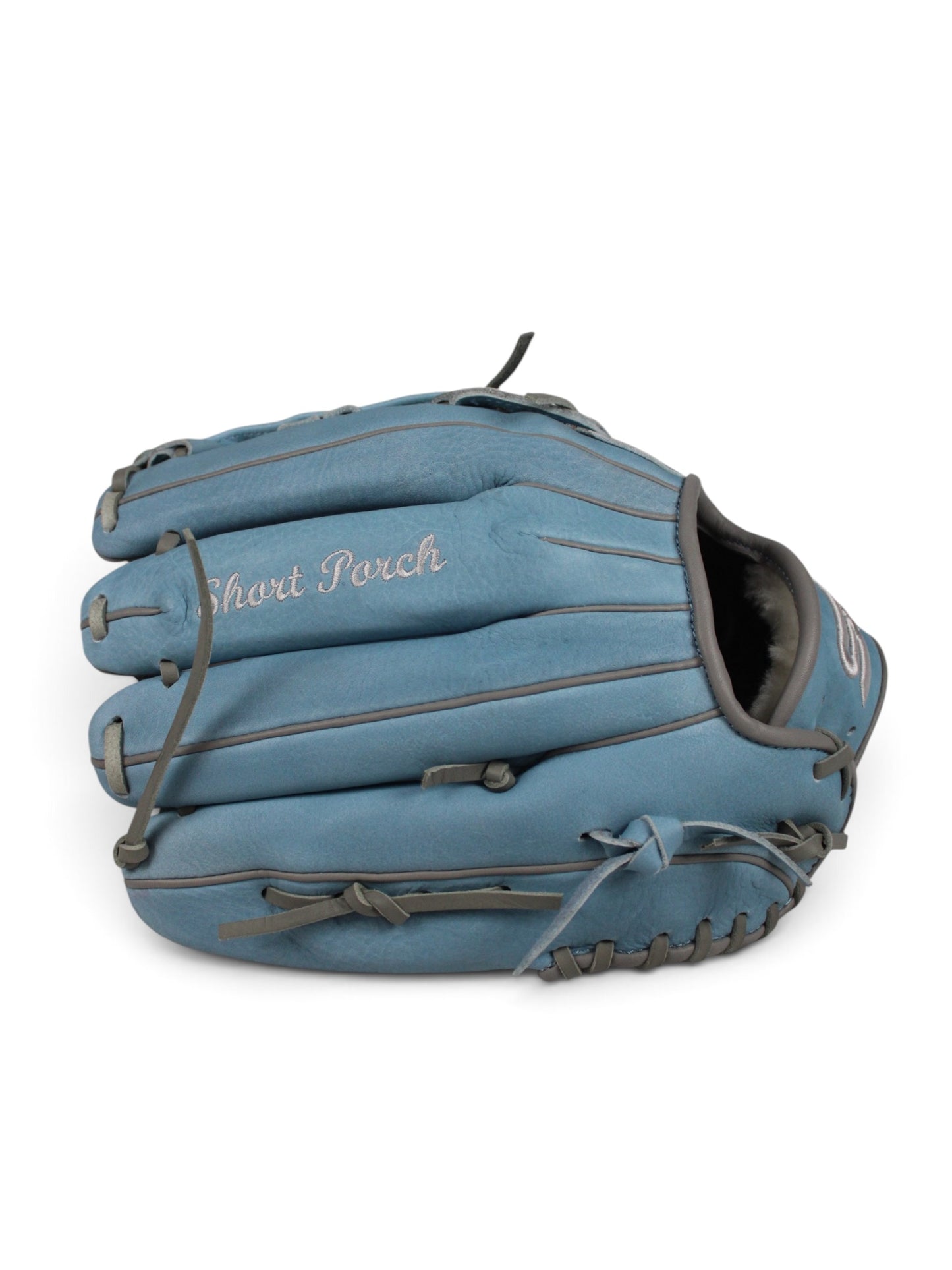 Light Blue/Gray Cowhide Leather Laced H-Web Handcrafted Glove - 13" & 13.5"