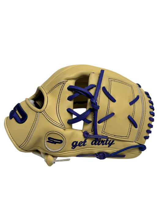 Blonde/Purple Kip Leather 1 Piece - Web Handcrafted Glove - 13”