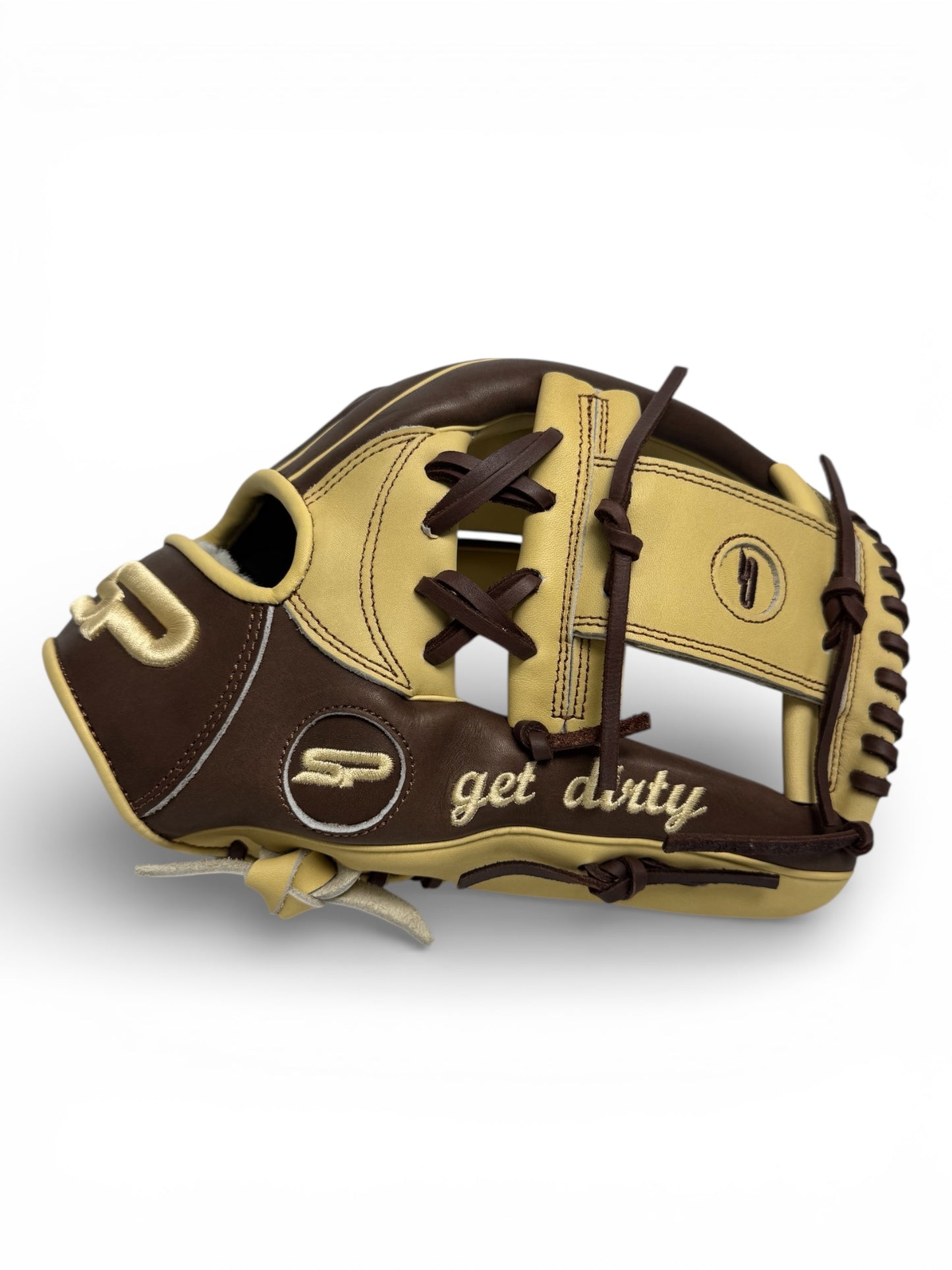 Brown/Blonde Kip Leather I -Web Handcrafted Glove - 13”