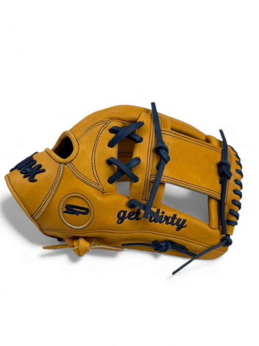 Tan/Navy Japanese Kip Leather I - Web Handcrafted Glove - 13"