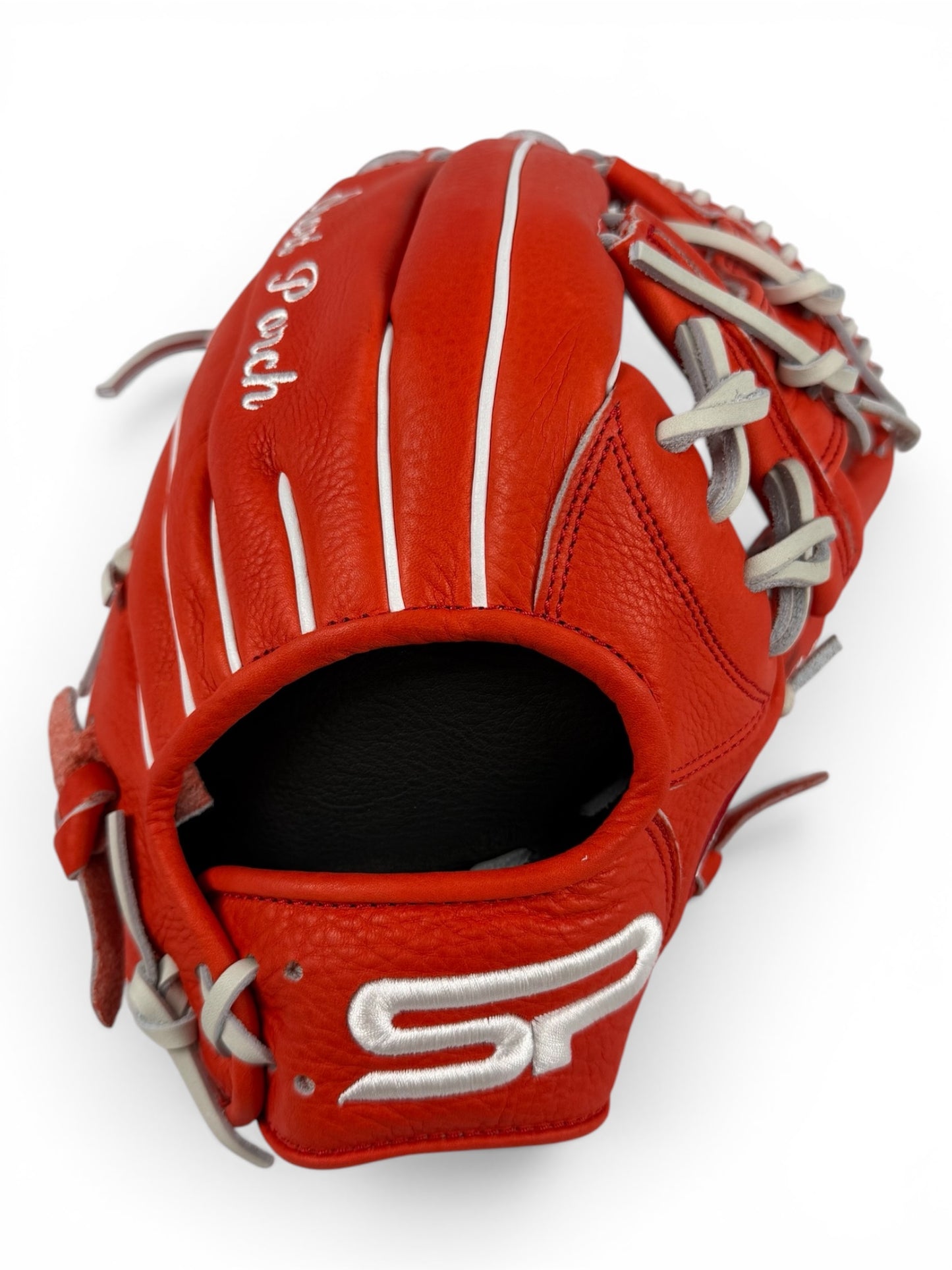 Red/White Cowhide Leather I-Web Handcrafted Glove - 13"