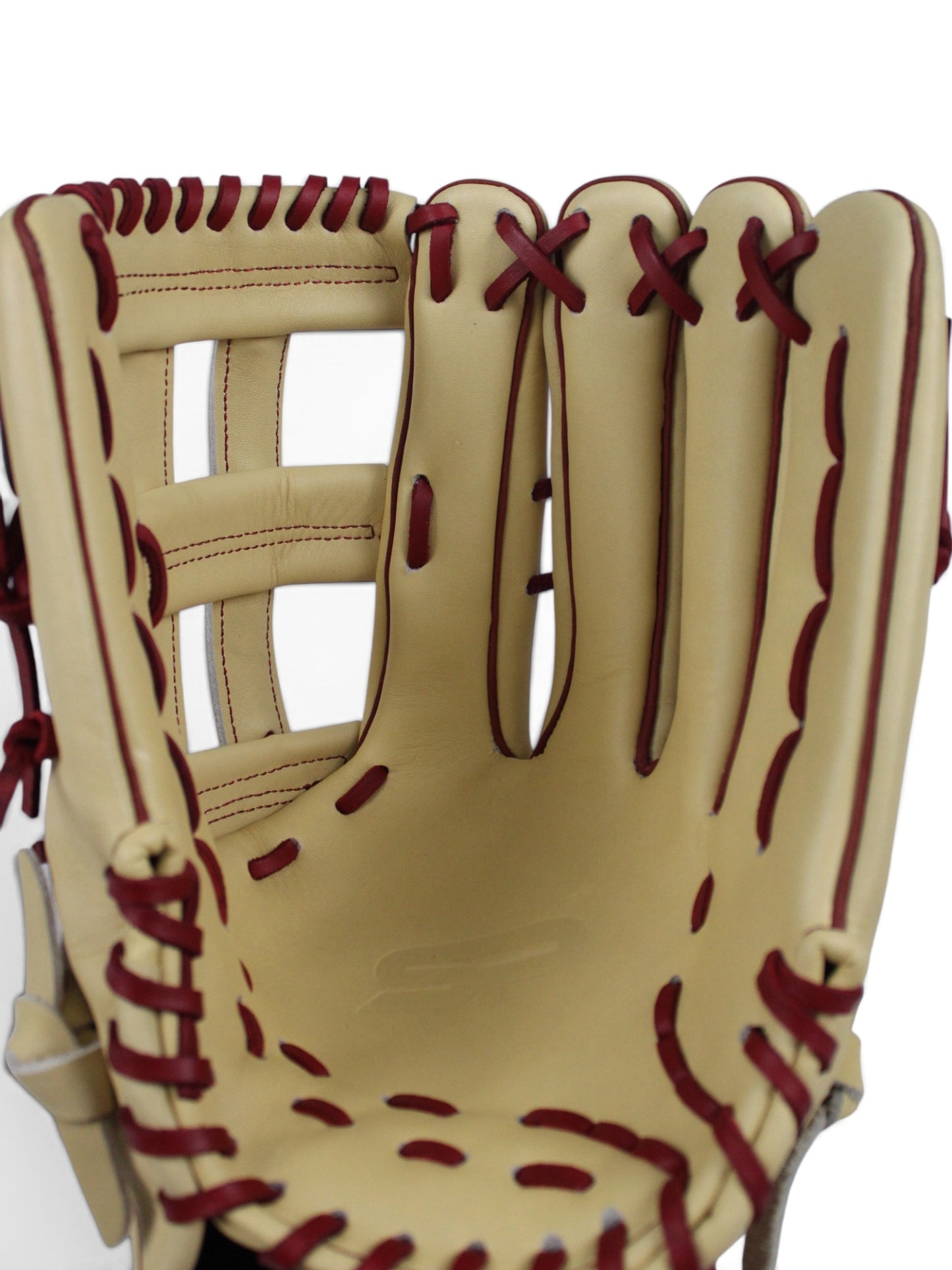 Blonde/Wine Japanese Kip Leather H-Web Handcrafted Glove - 13.5”