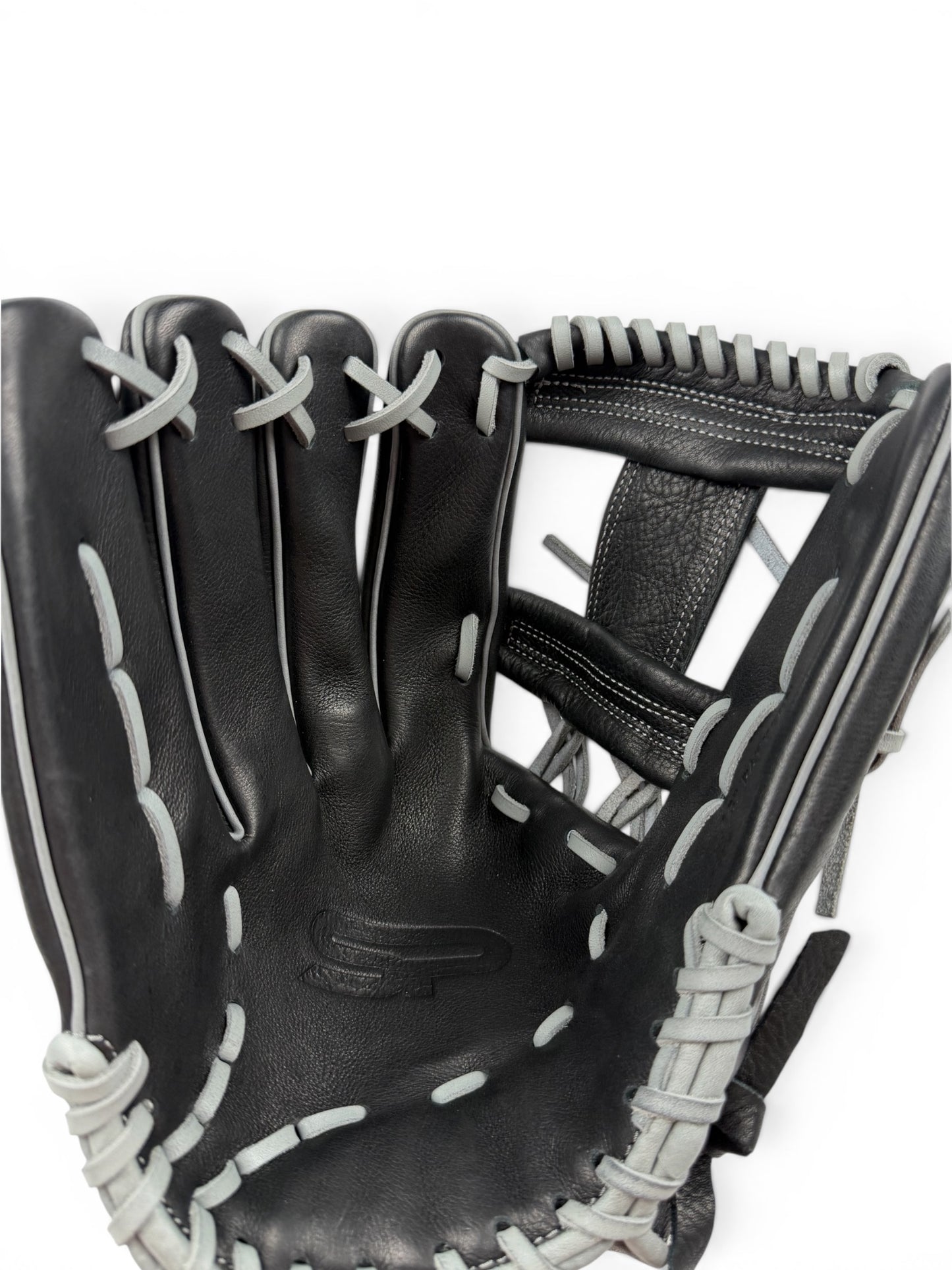 Black/Gray Cowhide Leather I-Web Handcrafted Glove - 13"