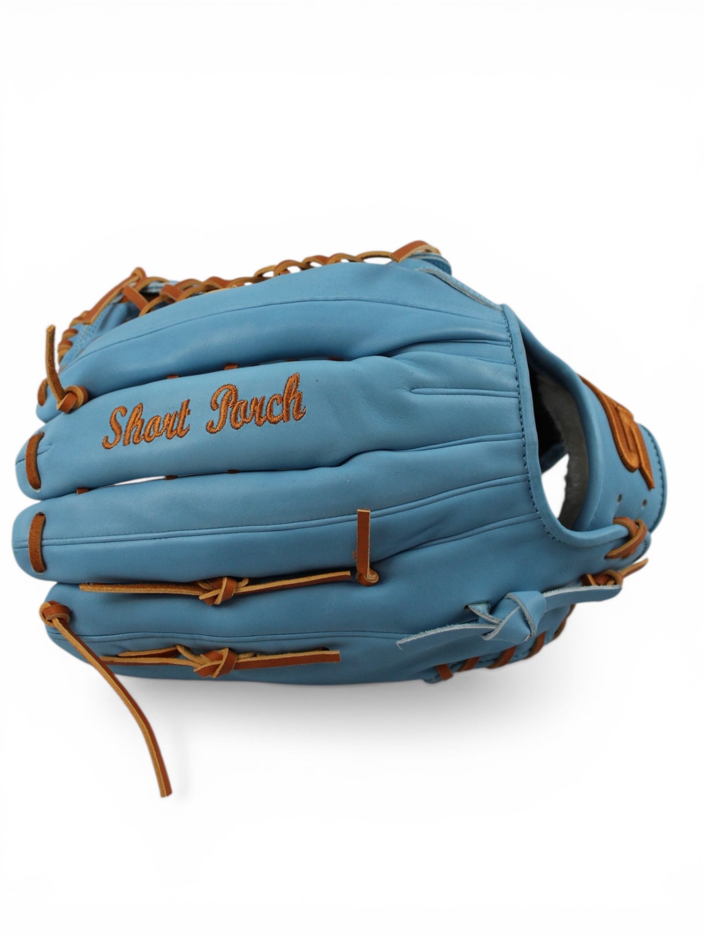 Light Blue/Tan Japanese Kip Leather T-Web Handcrafted Glove - 13.5”