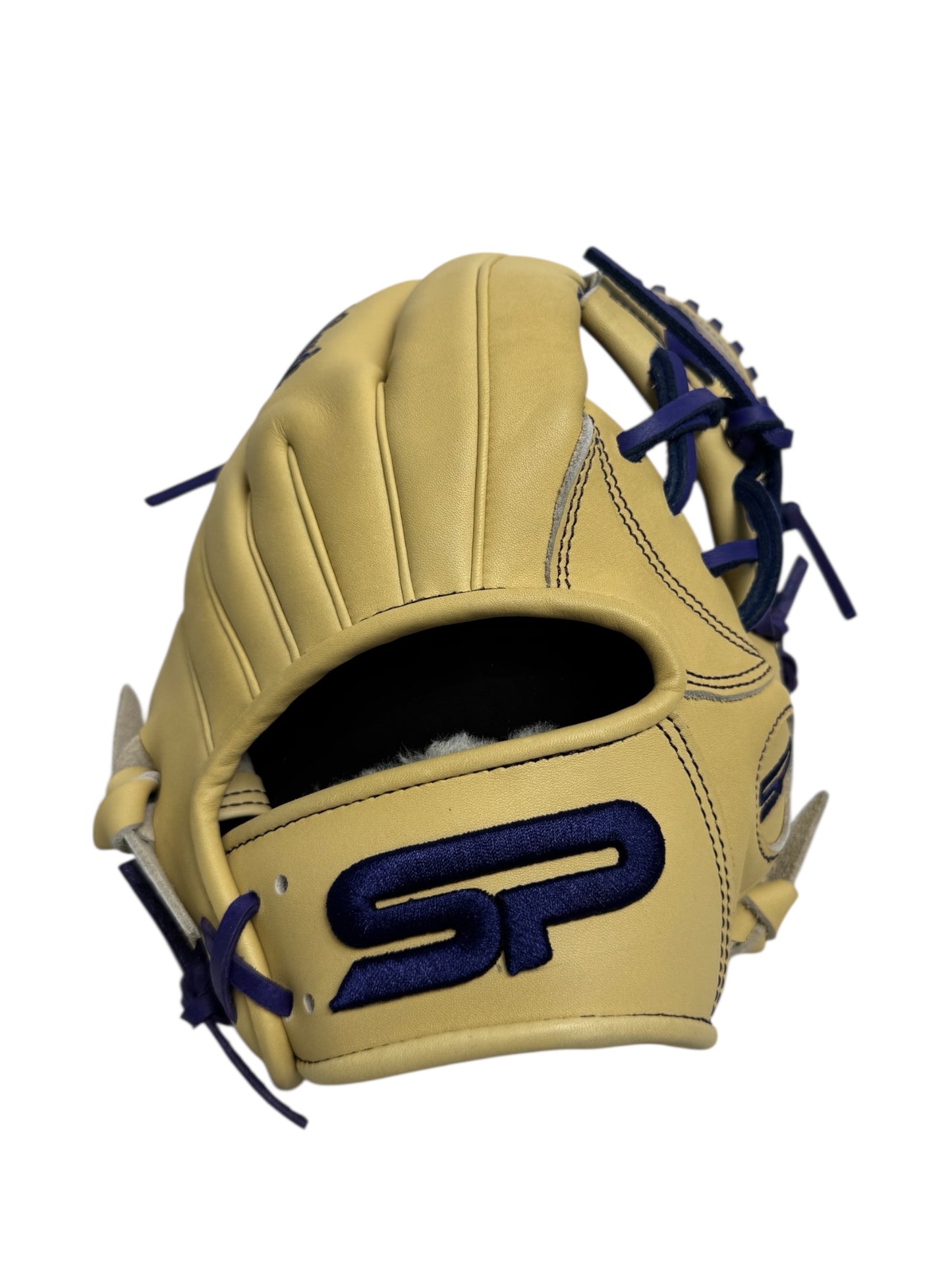 Blonde/Purple Kip Leather 1 Piece - Web Handcrafted Glove - 13”