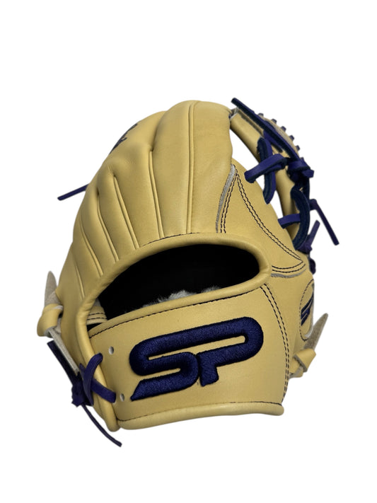 Blonde/Purple Kip Leather 1 Piece - Web Handcrafted Glove - 13”