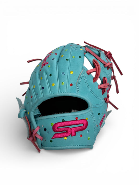 Polka Dot Japanese Kip Leather I - Web Handcrafted Glove - 11.5"