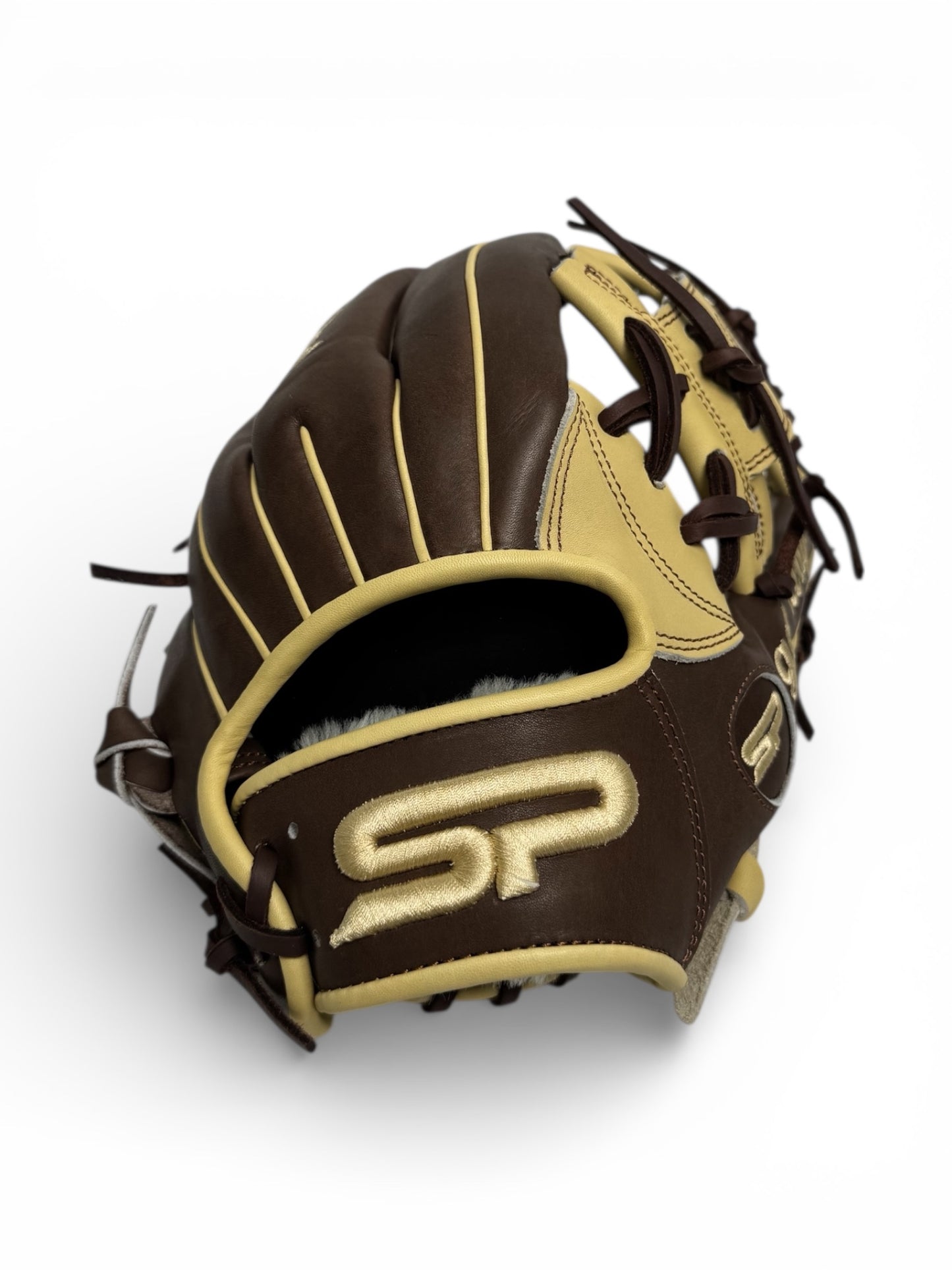 Brown/Blonde Kip Leather I -Web Handcrafted Glove - 13”