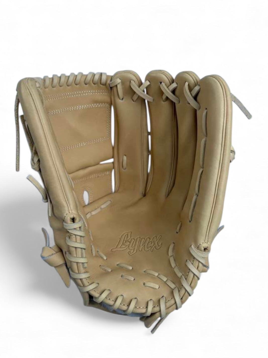 Blonde/Pink Japanese Kip Leather 2 - Piece Web Handcrafted Glove - 13.5”