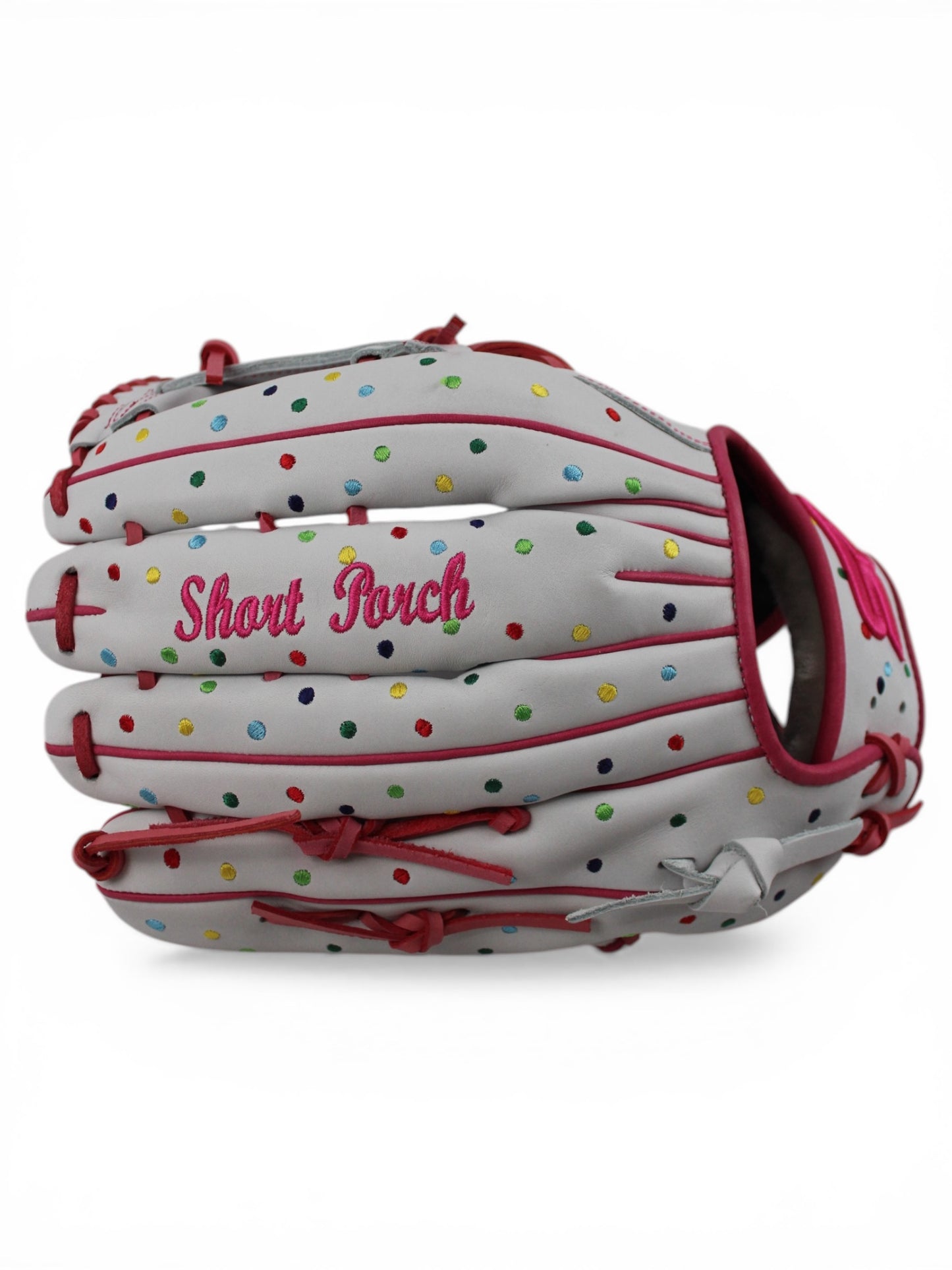 Polka Dot Japanese Kip Leather I - Web Handcrafted Glove - 13"