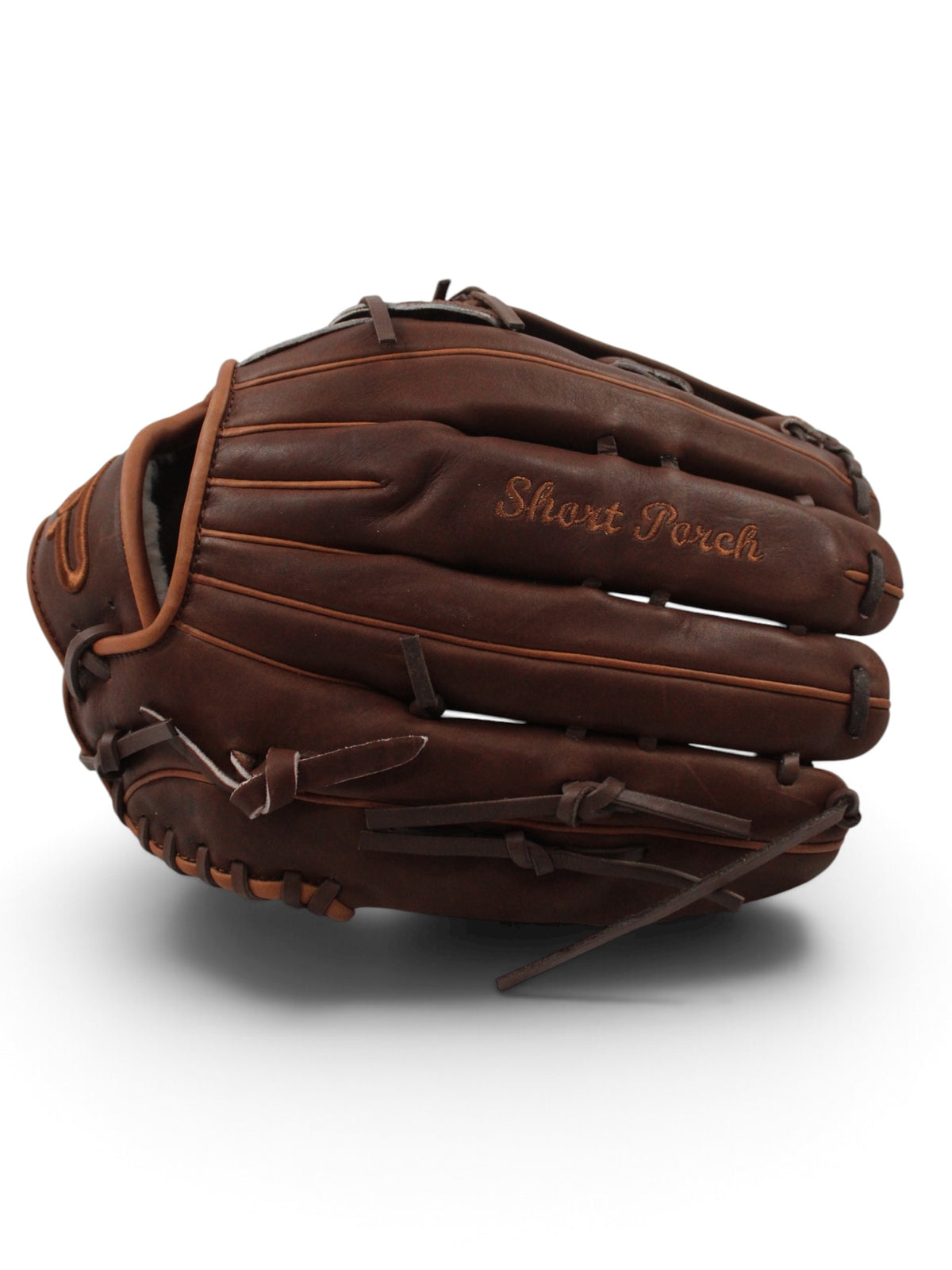 Brown American Kip Leather Laced H-Web Handcrafted Glove - 13.5”