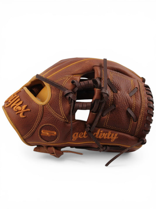 Oil Brown Japanese Kip Leather 1 - Piece Web Handcrafted Glove - 12.5”