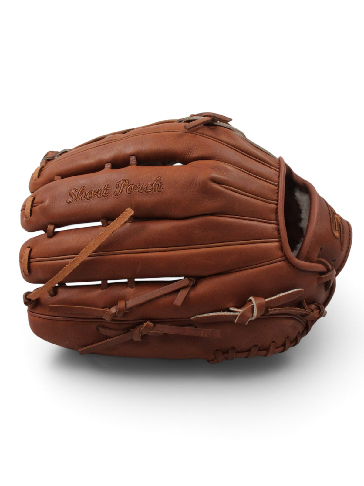 Oil Chestnut American Kip Leather Laced H-Web Handcrafted Glove - 13.5”