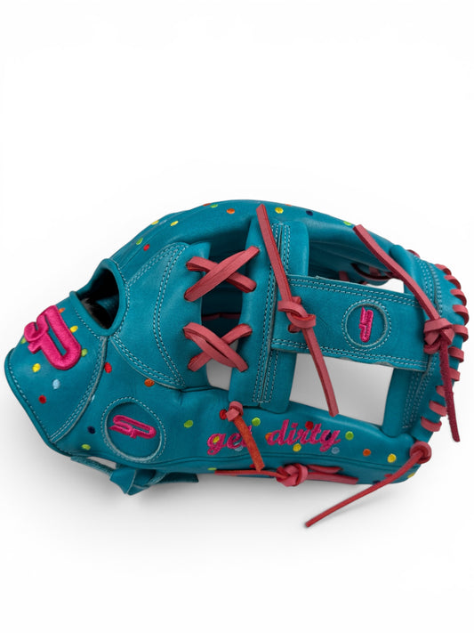 Polka Dot Japanese Kip Leather I - Web Handcrafted Glove - 13"