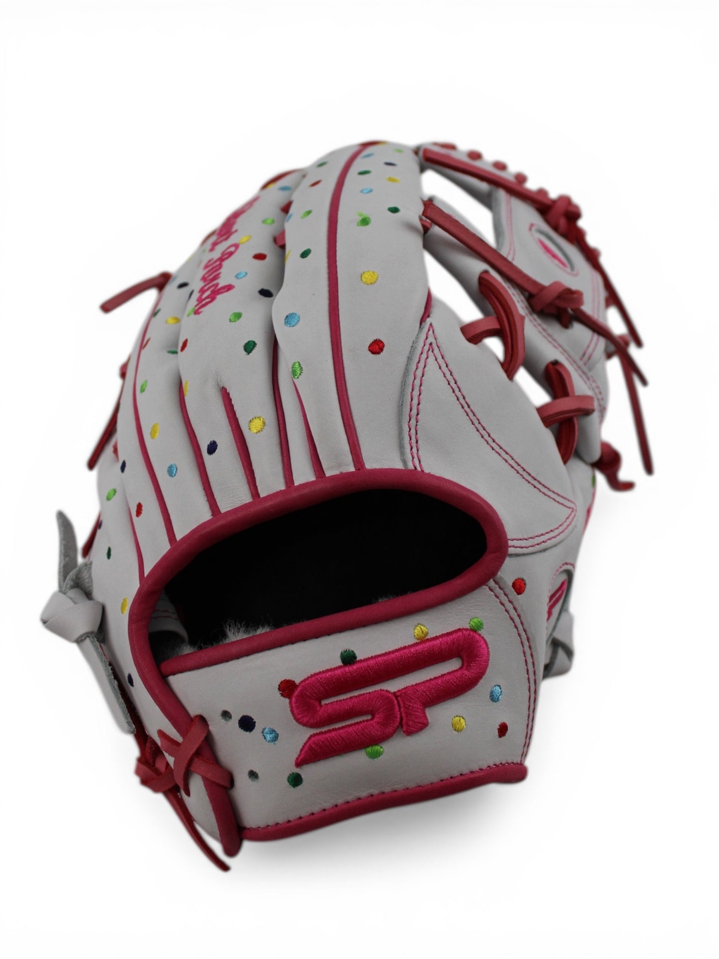 Polka Dot Japanese Kip Leather I - Web Handcrafted Glove - 13"