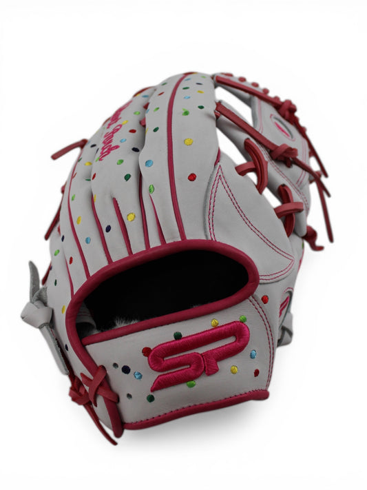 Polka Dot Japanese Kip Leather I - Web Handcrafted Glove - 13"
