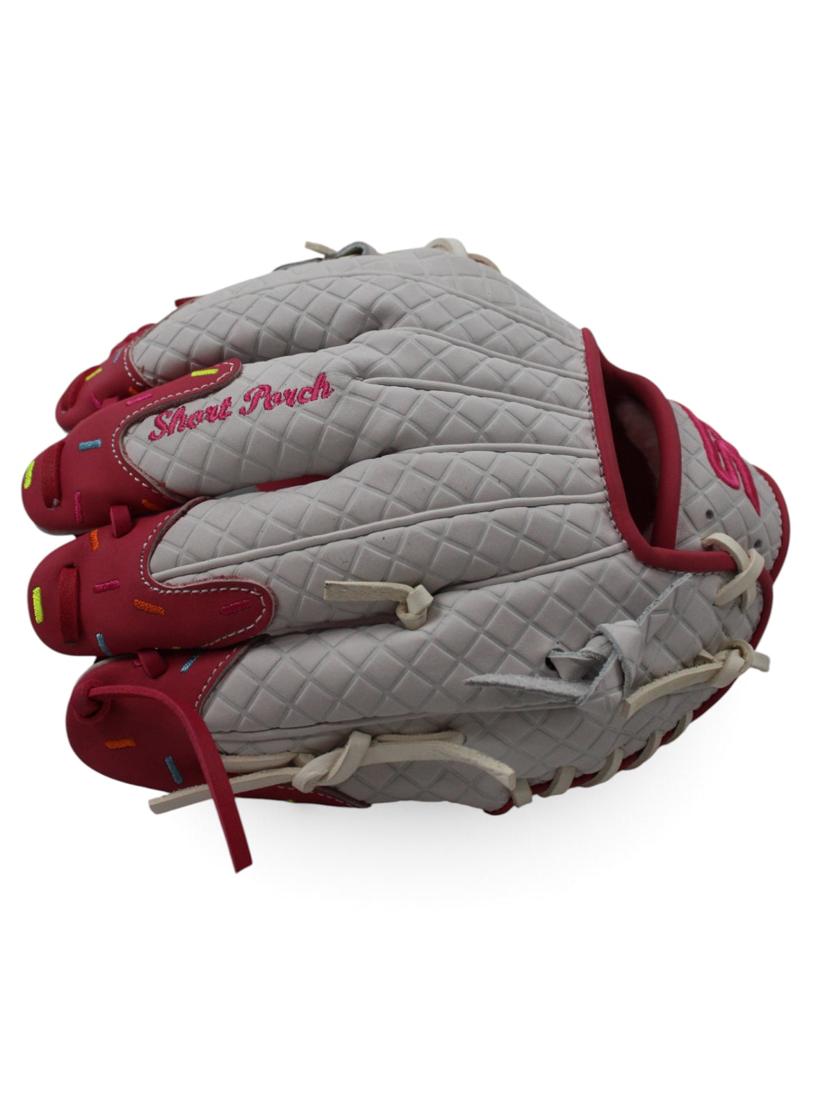 White/Pink Ice Cream American Kip Leather I-Web Handcrafted Glove - 12.25”