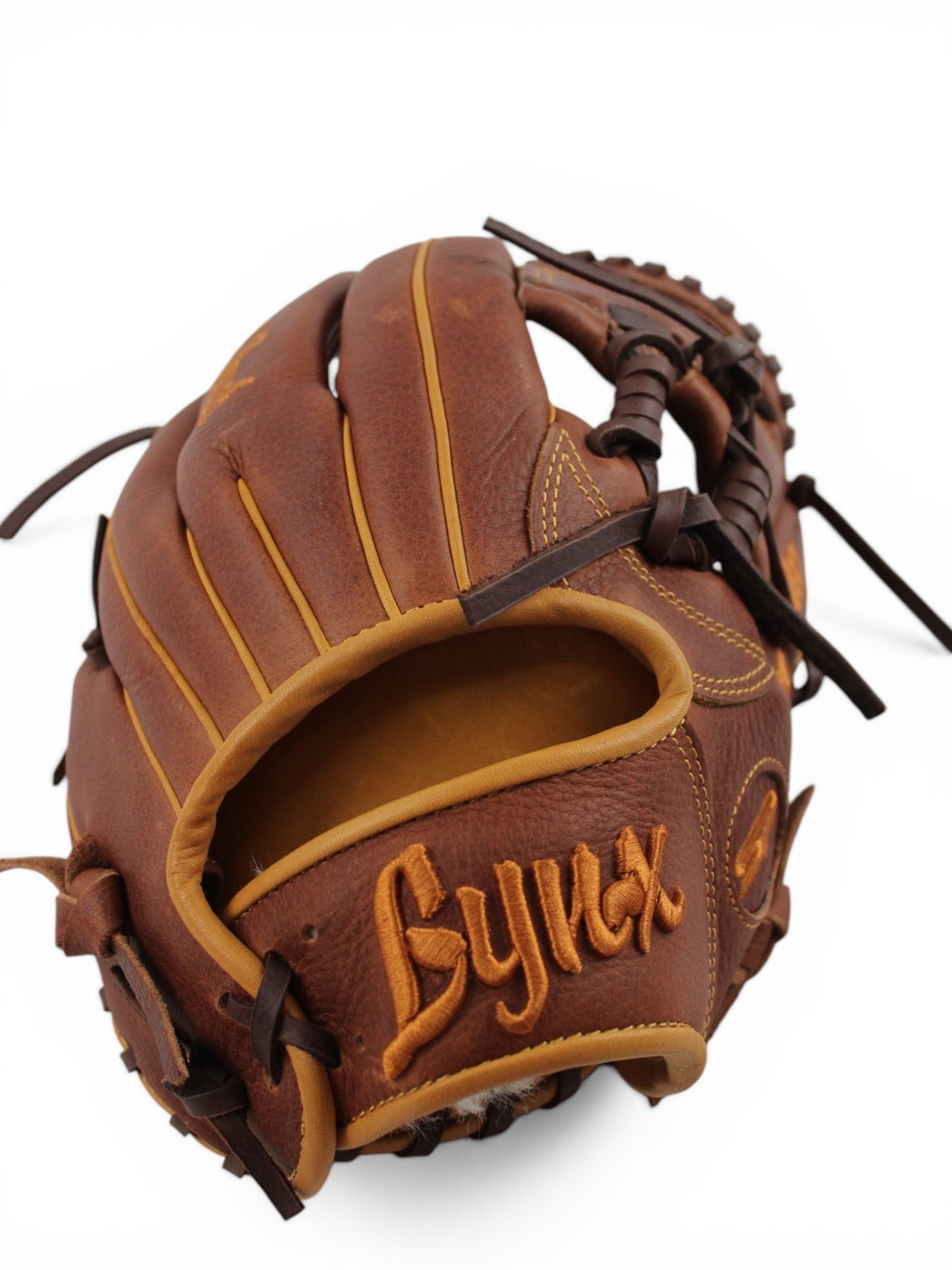 Oil Brown Japanese Kip Leather 1 - Piece Web Handcrafted Glove - 12.5”
