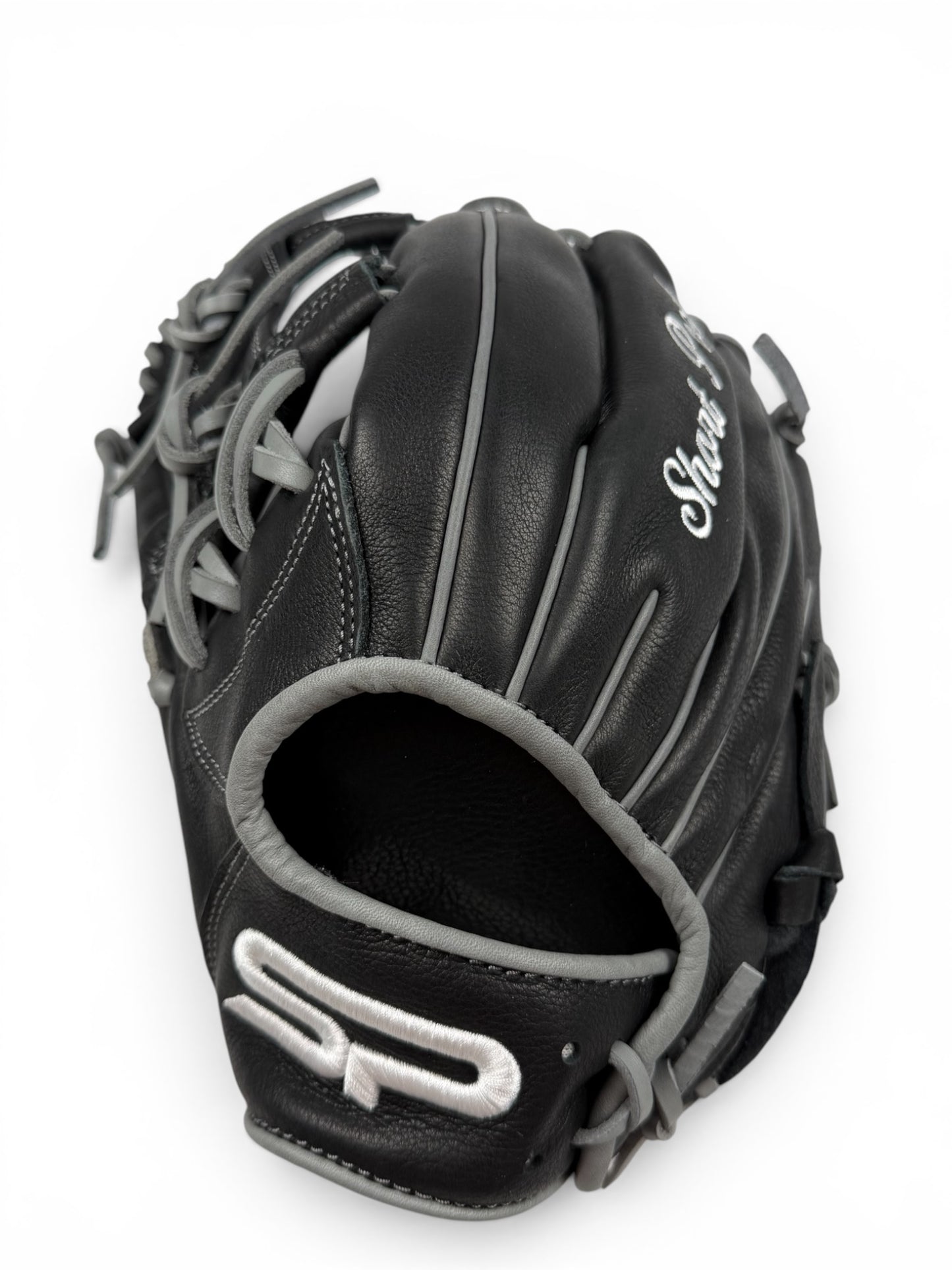 Black/Gray Cowhide Leather I-Web Handcrafted Glove - 13"