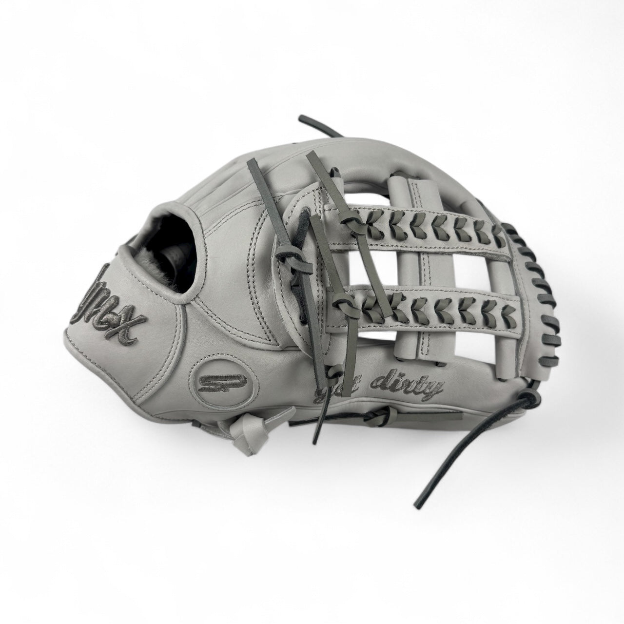 "Sweet & Simple" Japanese Kip Leather Laced H-Web Handcrafted Glove - 13"