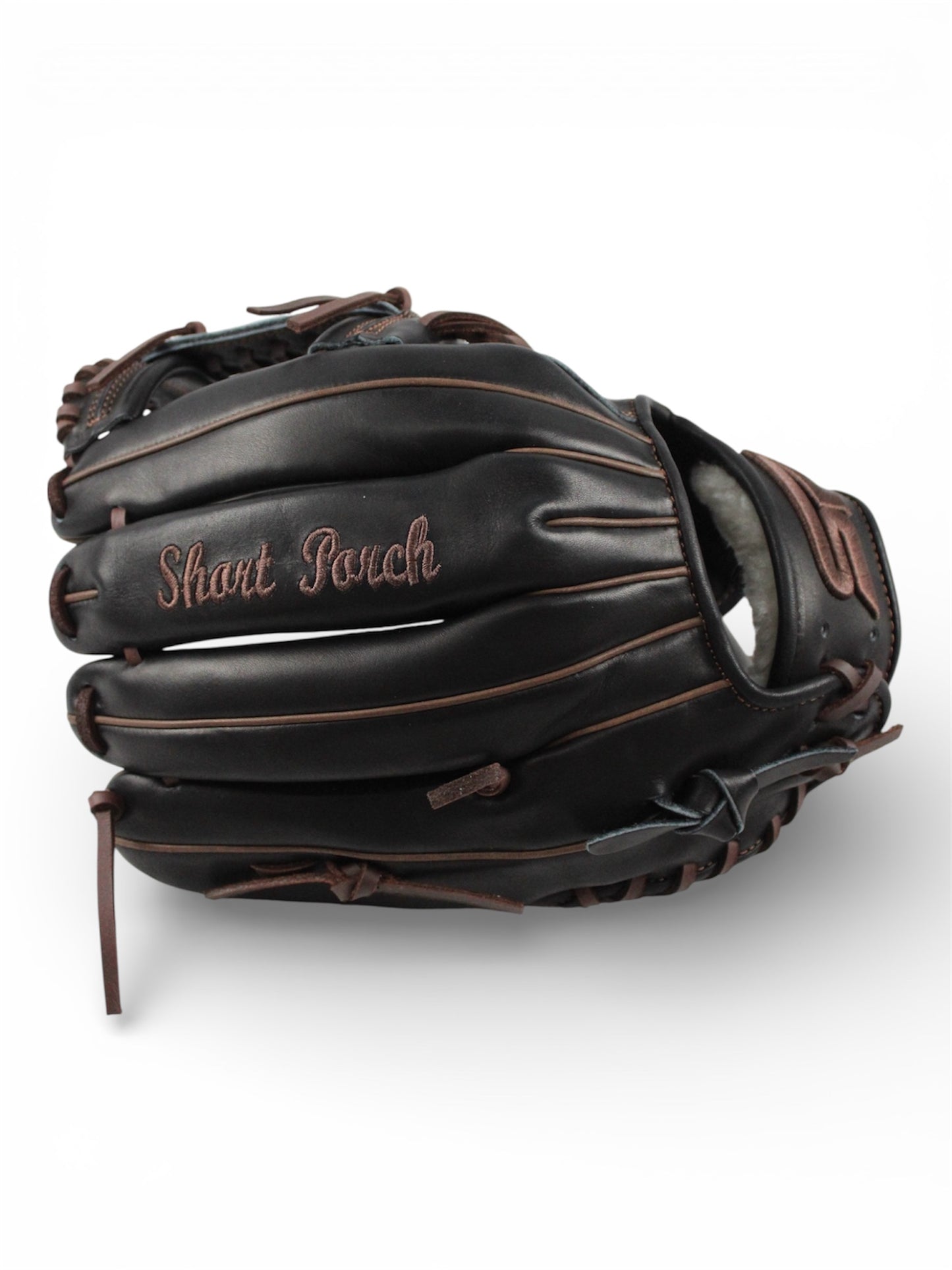Black/Brown Japanese Kip Leather Laced I -Web Handcrafted Glove - 13”