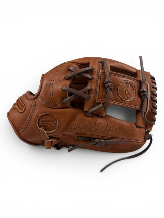 Oil Chestnut Japanese Kip Leather I-Web Handcrafted Glove - 13”