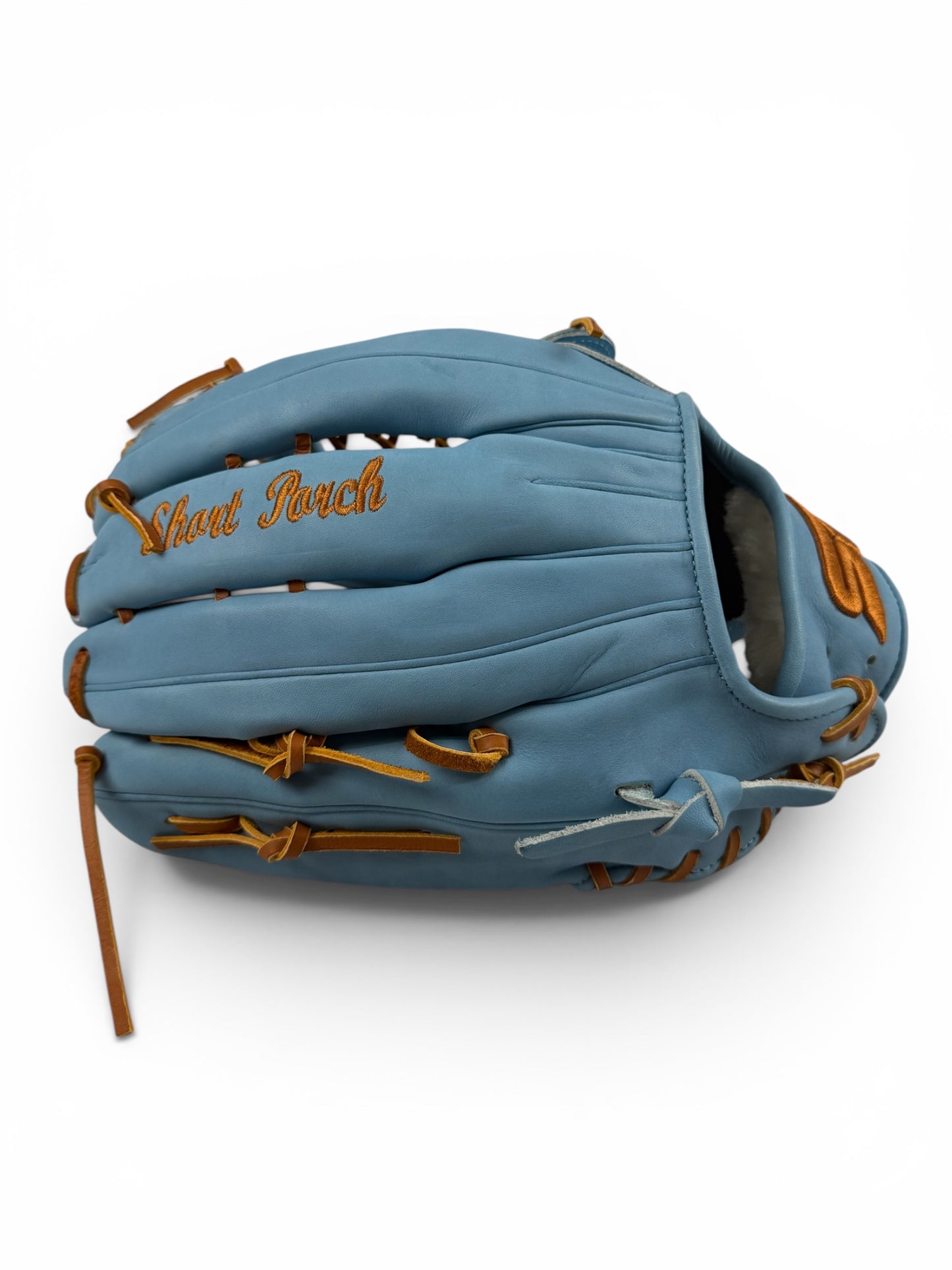 Light Blue/Tan Japanese Kip Leather T-Web Handcrafted Glove - 13.5”