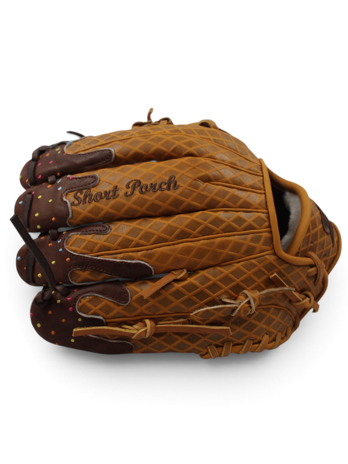 Tan/Brown Ice Cream American Kip Leather I-Web Handcrafted Glove - 13"