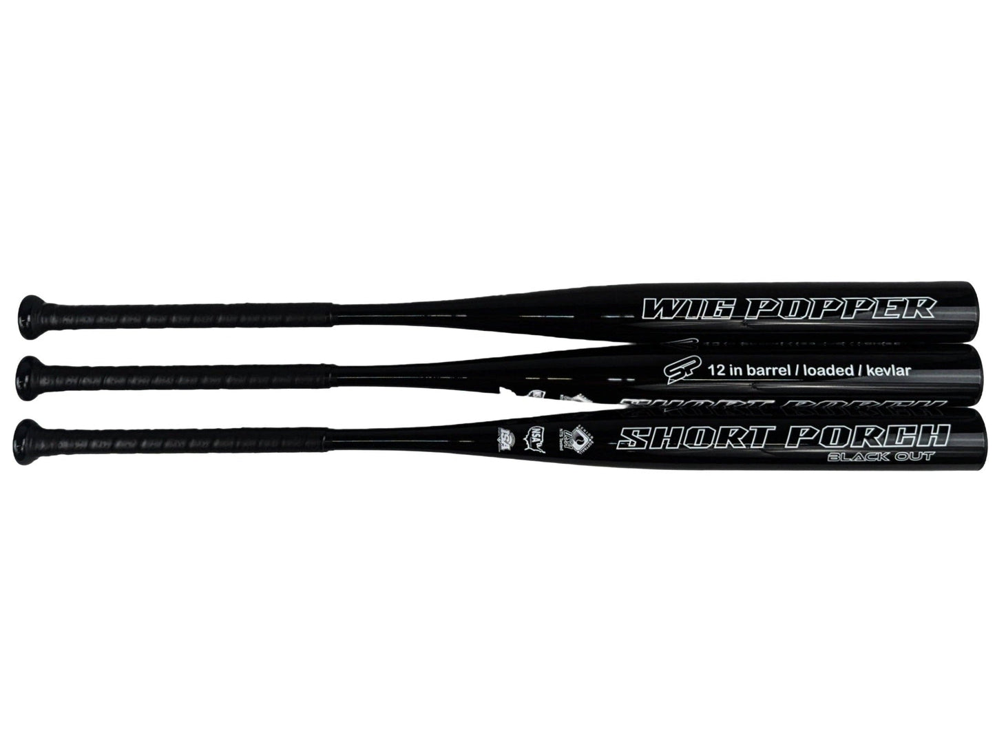 OG Blackout Wig Popper - 1-piece/12 in - Short Porch Senior Slow Pitch Softball Bat - .5 load Power barrel (Extreme High Performance design)