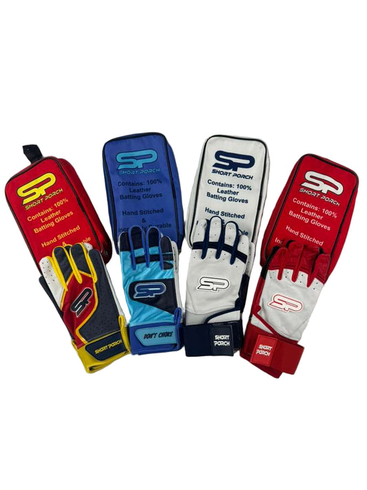 Adult & Youth - Short Porch "SP" Batting Gloves with Carrying Bag